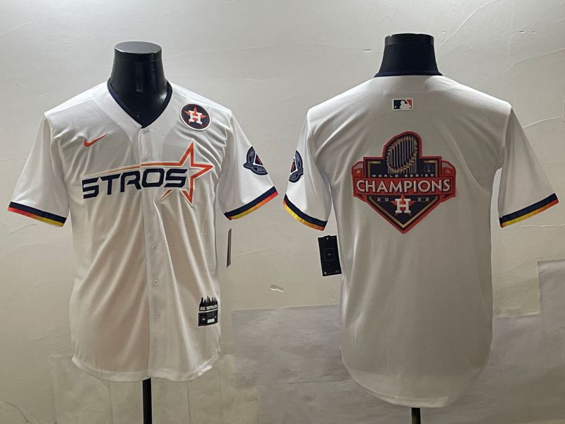 Men Houston Astros Blank White Three generations Joint Name 2025 Nike MLB Jersey style 19->houston astros->MLB Jersey